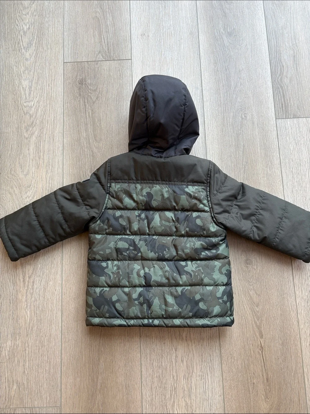 Carter's Green Camouflage Puffer Jacket with Hood